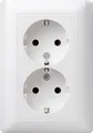 GIRA Einsatz Doppelsteckdose System 55, Standard 55, E2, Event, Event Klar, Event Opak, Esprit, ClassiX Sauber-Weiß (glänzend)