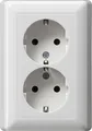 Gira 078003 SCHUKO-Doppelsteckdose mit Vollplatte Standard 55 Reinweiß glänzend
