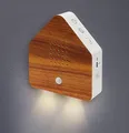 Bonetti Naturgeräusche-Box mit Licht, Bewegungsmelder und Einschlaf-Funktion | 9 Melodien zum Entspannen wie Vogelgezwitscher, Waldgeräusche, Bachlauf, Dschungel, Lagerfeuer | aufladbar (Holz-Optik)