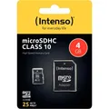 Intenso Micro-SDHC Speicherkarte, 4 GB, 10MB/s Class 10, mit SD-Adapter für D...