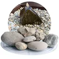 Schicker Mineral Isarkies Zierkies bunt 32-60 mm 25 kg, natürlich gerundeter Flusskies, witterungsbeständig, Gartengestaltung