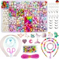 Perlen zum auffädeln Kinder Schmuck Schnurset, DIY Freundschaftsarmbänder H