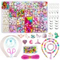 Perlen zum Auffädeln Kinder Schmuckset 24 Farben DIY Armbandset