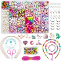 Perlen zum Auffädeln Kinder Schmuckset 24 Farben DIY Armbandset