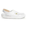 Abeba Berufs-Clog – Leder Esd Rubber-Sohle Src Rutschhemmung Berufsschuh weiß 36 EU