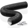 100mm Abluftschlauch, 5m Flexibel PVC Alurohr Lüftungsschlauch Schallgedämmte...