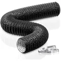 Abluftschlauch 5m PVC Schwarz Lüftungsschlauch flexible Schallgedämmt Trockner