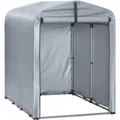 SoBuy Fahrradgarage für 1-2 Fahrräder Geräteschuppen mit UV-Schutz 120x163x176cm Grau KLS11-K