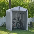 SoBuy Fahrradgarage wetterfest Geräteschuppen Fahrradgarage für 1-2 Fahrräder Carport Zelt mit UV-Schutz Fahrradschuppen für Regenschutz KLS11-K - Silber