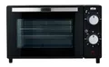 Silva Schneider MB 1000, Minibackofen, 10 L, schwarz, 650 Watt, Temperaturregelung 100-230 °C, Timer mit Endsignal, Quarzheizelemente, Doppelglastür, Inklusive Backblech, Grillrost & Griff