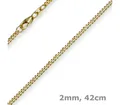 Schmuck Krone Goldkette 2mm Panzerkette, 585 Gelbgold, 42cm, Gold 585