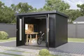 Finnhaus Wolff Metall-Gerätehaus Eirik 3030 Anthrazit, Gartenhaus mit 0,55 mm Wandstärke