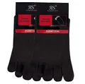 by Riese 2 Paar Zehensocken Baumwolle Zehenstrumpf fünf Zehen Socken schwarz für Damen und Herren (42/46)
