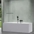 Mai & Mai Duschwand für Badewanne Faltwand 180° Sicherheitsglas mit NANO 94x140cm Duschabtrennung Badewannenaufsatz faltbar - Transparent