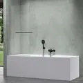Mai & Mai Duschwand für Badewanne Badewannenwand faltbar 180° Sicherheitsglas mit NANO 94x140cm Badewannentrennwand Badewannenaufsatz