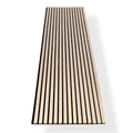 HAGEFOL® Akustikpaneele Holz 240x60 cm, Farbe: Eiche, Wandpaneele Holz, 3D Lamellenwand aus Holzfurnier auf Akustik Filz, Akustikpaneele 2400x600 mm