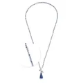 JEWELS BY LEONARDO Halskette Donna • lange Endlos-Kette aus silberfarbenem Edelstahl • Glasperlenkette in kühlen Blautönen • 80 cm Länge • Schmuck Geschenk für Frauen • 024900