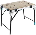 Wolfcraft 6909000 MASTER work 1600 mobiler Arbeitstisch 21kg Schwarz, Silber