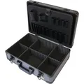 HMF 14601-02 Alu Werkzeugkoffer Leer Verstellbare Facheinteilung 46 x 15 x 33 cm Schwarz