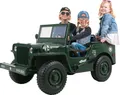 Actionbikes Motors Kinder Elektro Auto Jeep Willys | 3 Gurte - Allrad Antrieb - Dreisitzer - Fernbedienung - Federung - LED - Hupe - Geländefahrzeug