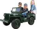 Actionbikes Motors Kinder Elektroauto Jeep Willys | Fernbedienung mit First Funktion - 4x4 Allrad Antrieb - Kinderauto elektrisch - Elektrofahrzeuge - Elektro Auto für Kinder ab 3 Jahre (Grün)