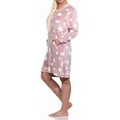Normann Nachthemd Damen langarm Nachthemd mit Bündchen in Sterneoptik rosa 40/42