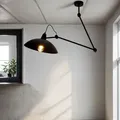 Deckenlampe Wohnzimmer Wohnraumleuchte Schwarz Metall höhenverstellbar flexibel Gelenke Leselampe Decke - Schwarz