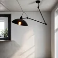 Licht-Erlebnisse Deckenleuchte Metall Schwarz Esstisch Esszimmer L:50 cm E27 höhenverstellbar zielgerichtet flexible Retro Deckenlampe Büro MELOS