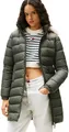Tommy Jeans Damen Daunenmantel Essential Hooded Down Coat mit Kunstpelz, Grün (Pewter Green), S