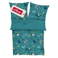s.Oliver Kinderbettwäsche Ritter 135x200 cm - 100% Baumwolle, praktischer Reißverschluss & maschinenwaschbar, Bettwäsche für Kinder Drache & Ritterburg 2tlg. Petrol