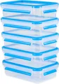 Emsa Frischhaltedose Clip & Close Set, rechteckig, 100 % dichte Aufbewahrungsboxen, Kunststoff, (Set, 10-tlg., 5 x 0,8 l Vorratsdosen mit jeweils einem Deckel), spülmaschinen-, gefrier-, mikrowellenfest, Made in Germany