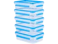 EMSA N10307 Clip & Close MEALPREP-Set 5-tlg Frischhaltedosen Transparent/Blau