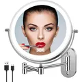 Kosmetikspiegel, Wand, beleuchtet, dimmbar, 1X/30X, USB, 20cm, Badezimmer