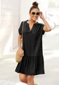 s.Oliver Blusenkleid, mit Volant am Rock, Tunikakleid, Sommerkleid, Basic, Gr. 34 - N-Gr, schwarz N-Gr