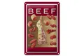 Blechschild Metzgerei 20x30 cm beef cut verschiedene Stücke vom Fleisch Schild
