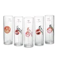 1. FC Köln Kölschglas 5er Set – Offizielle FC Köln Gläser mit Logo – 0,2L Kölsch Stangen – Biergläser Set Fans Geschenk – Spülmaschinengeeignet
