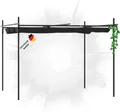 DELUKE® Terrassenüberdachung mit Schiebedach OLIMP | Anthrazit 295x292x230cm | Pergola Garten Pavillon Rankhilfe Sonnenschutz Gartenpergola Gartenpavillon mit Sonnendach