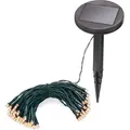 esotec Solar Lichterkette mit 60 warmweißen LEDs 6 Meter wetterfest 102168 - Schwarz