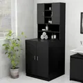 Waschmaschinenschrank 70,5 x 25,5 x 90 cm Schwarz