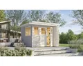 Gartenhaus weka Amberley 28 mm inkl. Fußboden, Fenster 350 x 353 cm grau-weiß