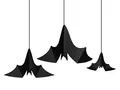 Fledermaus Hängedeko Papier 14x31cm 19x37cm 23x47cm schwarz 3er Set - Halloween Party Deko