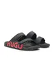 HUGO Evander_Sand Badepantolette Sommerschuh, Strandschuh, Schlappen mit zwei Klettverschlüssen