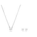 Swarovski Attract Set, Rundschliff, Weiß, Rhodiniert