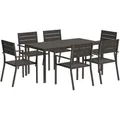 Outsunny Sitzgruppe, Dunkelbraun, Metall, 7-teilig, 6-Sitzer, rechteckig, Gartenmöbel, Gartenmöbel-Sets
