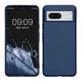 kwmobile Handyhülle für Google Pixel 8 Hülle - Silikon Case metallisch schimmernd - Schutzhülle Cover - Metallic Blau