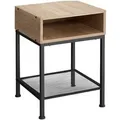 Tectake Nachttisch Harlow Industrial Style Holz und Stahl  40 50 x 40 50 x 59 cm Industrial Holz Hell  Eiche Sonoma