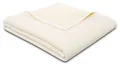 Wohndecke Cotton Sense natur, mit Samtbandeinfassung, Größe 150x200 cm