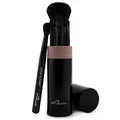 Make-up Pinselset 6-teilig | 5 vegane Schminkpinsel + Pinselköcher mit Smart-Halter | Für Foundation, Puder & Augen-Make-up | Kompaktes Reise-Set | Schwarz | LUVIA