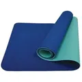 Tapis De Yoga Schildkröt Fitness Bicolor 180 X 61 Cm - Sans Pvc - Résistant Au Glissement - Marine/menthe