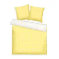 TOM TAILOR Renforcé-Bettwäsche, 2*80x80 cm + 200x220 cm, 100% Baumwolle/ Renforcé, mit Wendemotiv und farbigem Markenreißverschluss, LARGE CHECK Gelb, Weiß (Light Lemon & Crisp White)